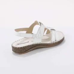 Sandales bicolores en cuir extra souple