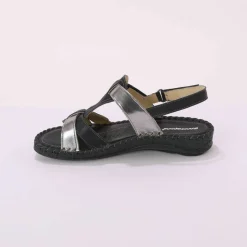 Sandales bicolores en cuir extra souple