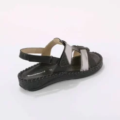 Sandales bicolores en cuir ultra souple