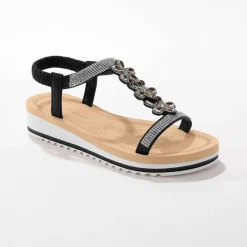 Sandales-bijou talon compensée