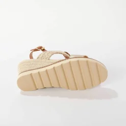 Sandales bi-matière compensées corde