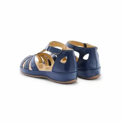 Sandales à bride en cuir ajouré, largeur confort