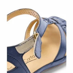 Sandales à bride en cuir ajouré, largeur confort
