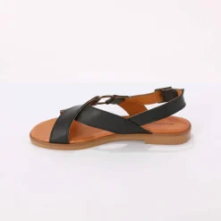 Sandales brides croisées en cuir