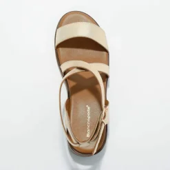 Sandales à brides croisées en cuir