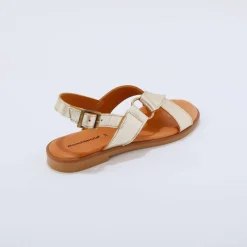 Sandales brides croisées en cuir