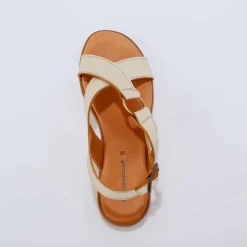 Sandales brides croisées en cuir