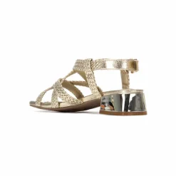 Sandales brides tressées dorées