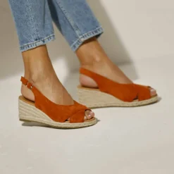 Sandales compensées corde à talon et bout ouverts