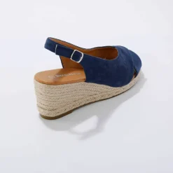 Sandales compensées corde à talon et bout ouverts