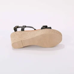 Sandales compensées en cuir