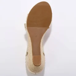 Sandales compensées élastiquées synthétique