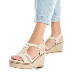 Sandales compensées macramé