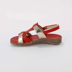 Sandales cuir bicolore extra souple