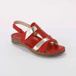 Sandales cuir bicolore extra souple
