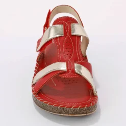 Sandales cuir bicolore extra souple