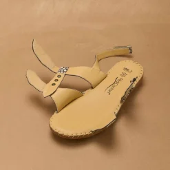 Sandales cuir imprimé - largeur confort