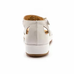 Sandales cuir multibrides ajourées, largeur confort