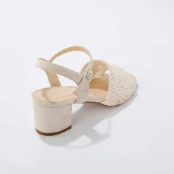 Sandales effet macramé à talon