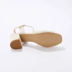 Sandales effet macramé à talon