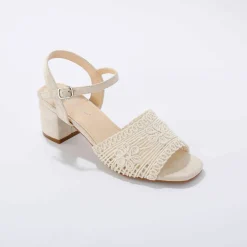 Sandales effet macramé à talon