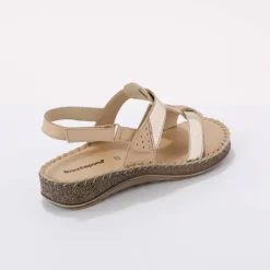Sandales en cuir extra souple bicolores