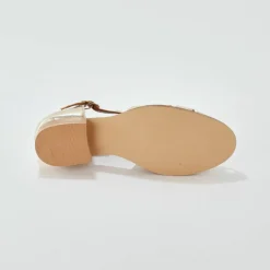 Sandales en cuir plates dorée