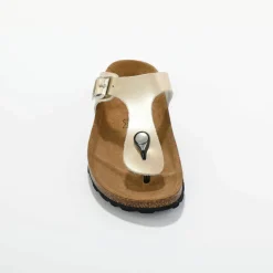 Sandales entredoigts cuir, boucle réglable