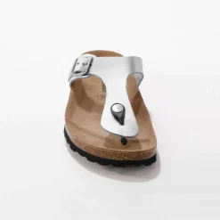 Sandales entredoigts cuir, boucle réglable