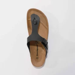 Sandales entredoigts cuir à boucle réglable