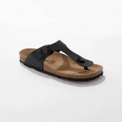 Sandales entredoigts cuir à boucle réglable