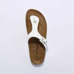 Sandales entredoigts cuir à boucle réglable