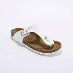 Sandales entredoigts cuir à boucle réglable