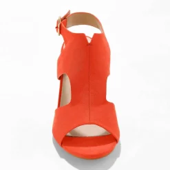 Sandales enveloppantes à talon bois
