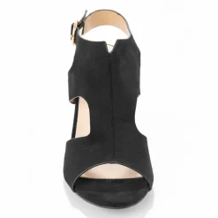 Sandales enveloppantes à talon bois