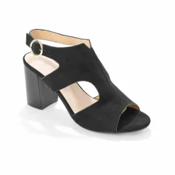 Sandales enveloppantes à talon bois