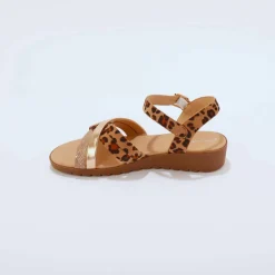 Sandales multibrides motif léopard