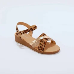 Sandales multibrides motif léopard