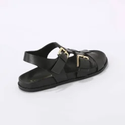 Sandales plates en cuir