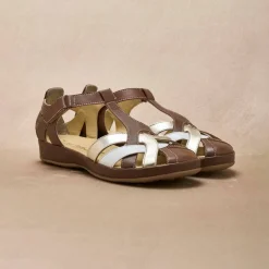 Sandales salomées cuir largeur confort