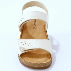 Sandales scratchées largeur confort en cuir