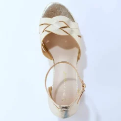 Sandales à talon dorées