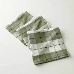 Serviette de table carreaux tissé teint - lot de 3