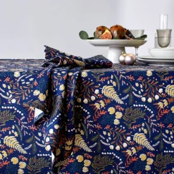 Serviette de table en coton imprimé herbier - lot de 3