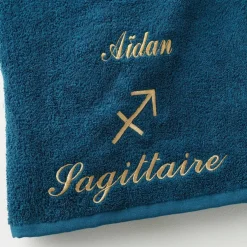 Serviettes de bain brodées Sagittaire personnalisable - 420g/m2