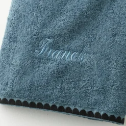 Serviettes de bain finition broderie fantaisie personnalisable - 420g/m2