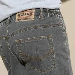 Short denim élastiqué côtés