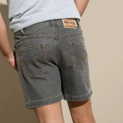 Short denim élastiqué côtés