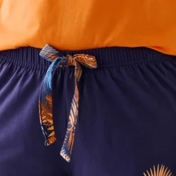 Short de pyjama en coton - uni tropical