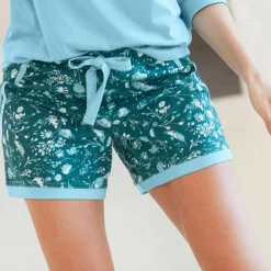 Short de pyjama – fleuri émeraude
